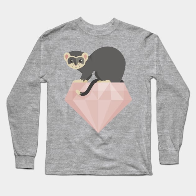 14 Ferret Diamond Long Sleeve T-Shirt by slugbunny